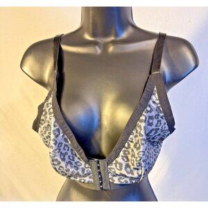 Animal Print Front Hook Comfort Bra Soft Cup Womens Plus Size 1X Stretchy Fun